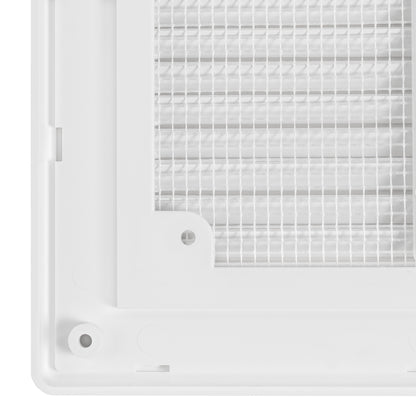 White Louvre Vent with Fly Screen, 180mm x 250mm