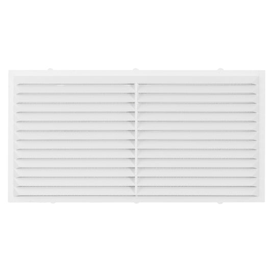 White Louvre Vent with Fly Screen, 120mm x 220mm