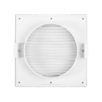 Luxury White Duo Smart Louvre Vent with Fly Mesh, 125mm x 125mm
