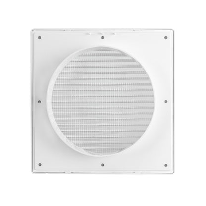 Luxury White Duo Smart Louvre Vent with Fly Mesh, 125mm x 125mm