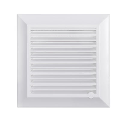 White Duo Smart Louvre Vent with Fly Mesh, 135mm x 135mm