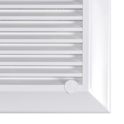 White Duo Smart Louvre Vent with Fly Mesh, 135mm x 135mm
