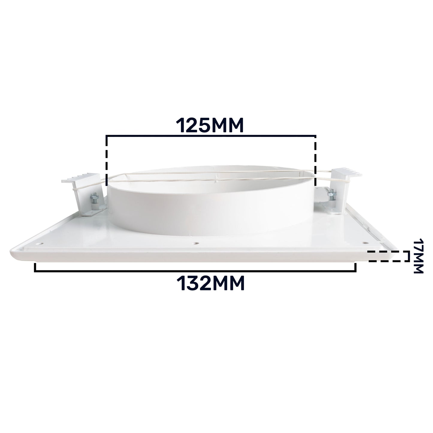 White Duo Smart Louvre Vent with Fly Mesh, 125mm x 125mm