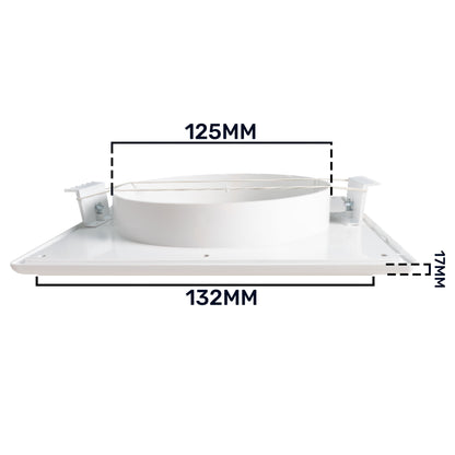 White Duo Smart Louvre Vent with Fly Mesh, 125mm x 125mm
