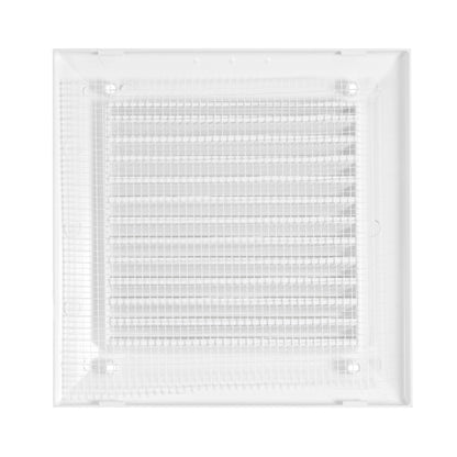 White Duo Smart Louvre Vent with Fly Mesh, 125mm x 125mm