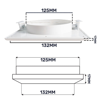 White Duo Smart Louvre Vent with Fly Mesh, 125mm x 125mm