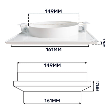 White Duo Smart Louvre Vent with Fly Mesh, 150mm x 150mm