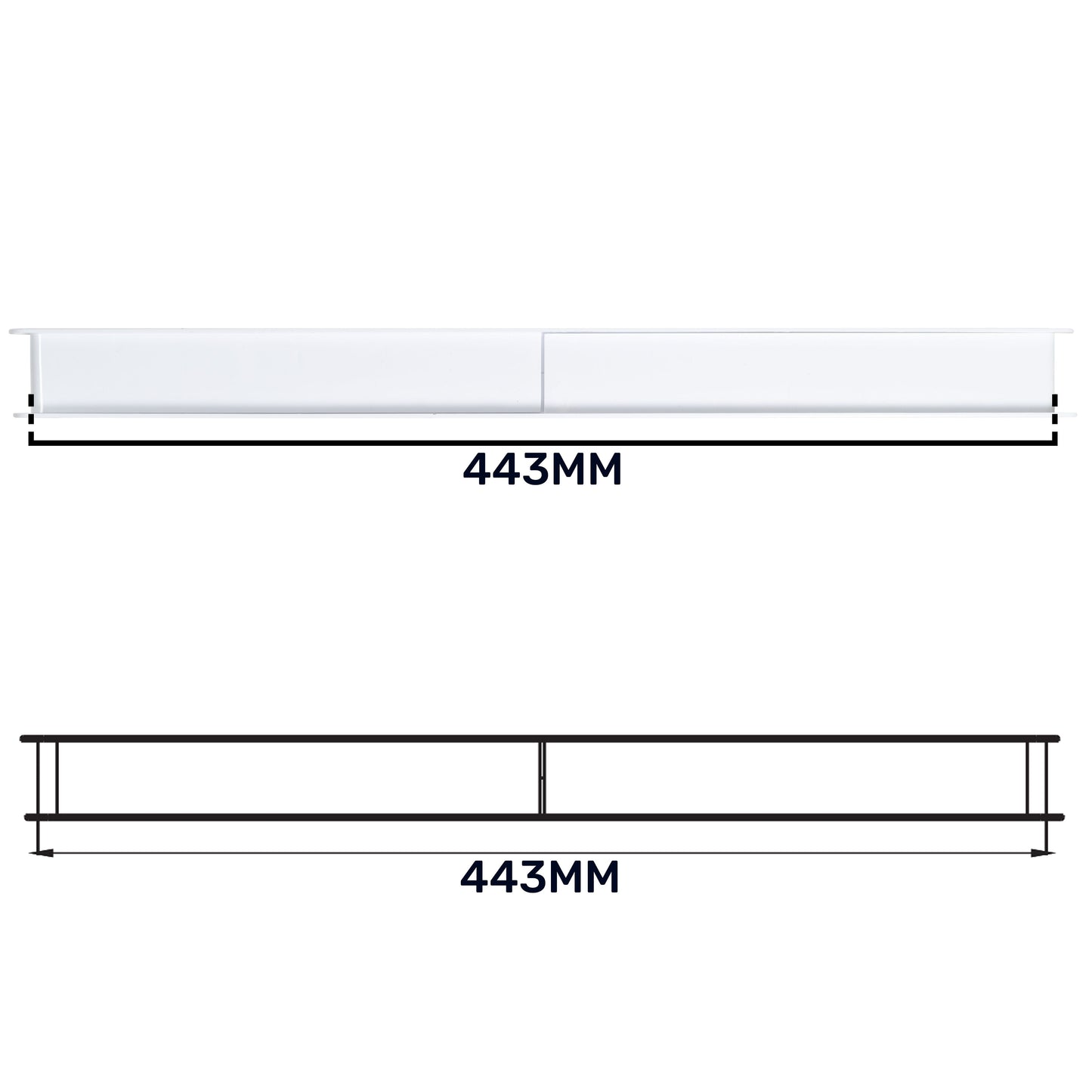 White Rectangle Louvre Door Vent, 90mm x 445mm