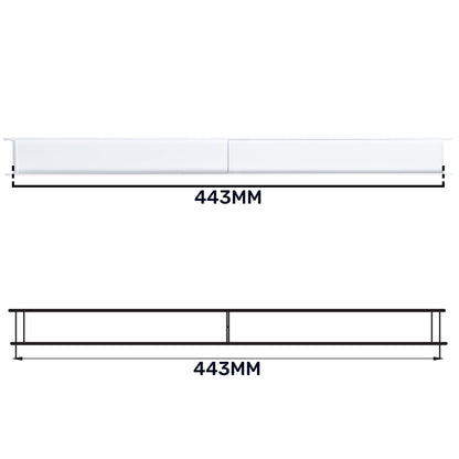 White Rectangle Louvre Door Vent, 90mm x 445mm