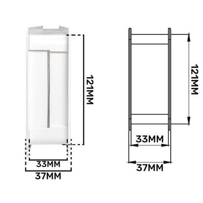 White Rectangle Louvre Door Vent, 90mm x 445mm