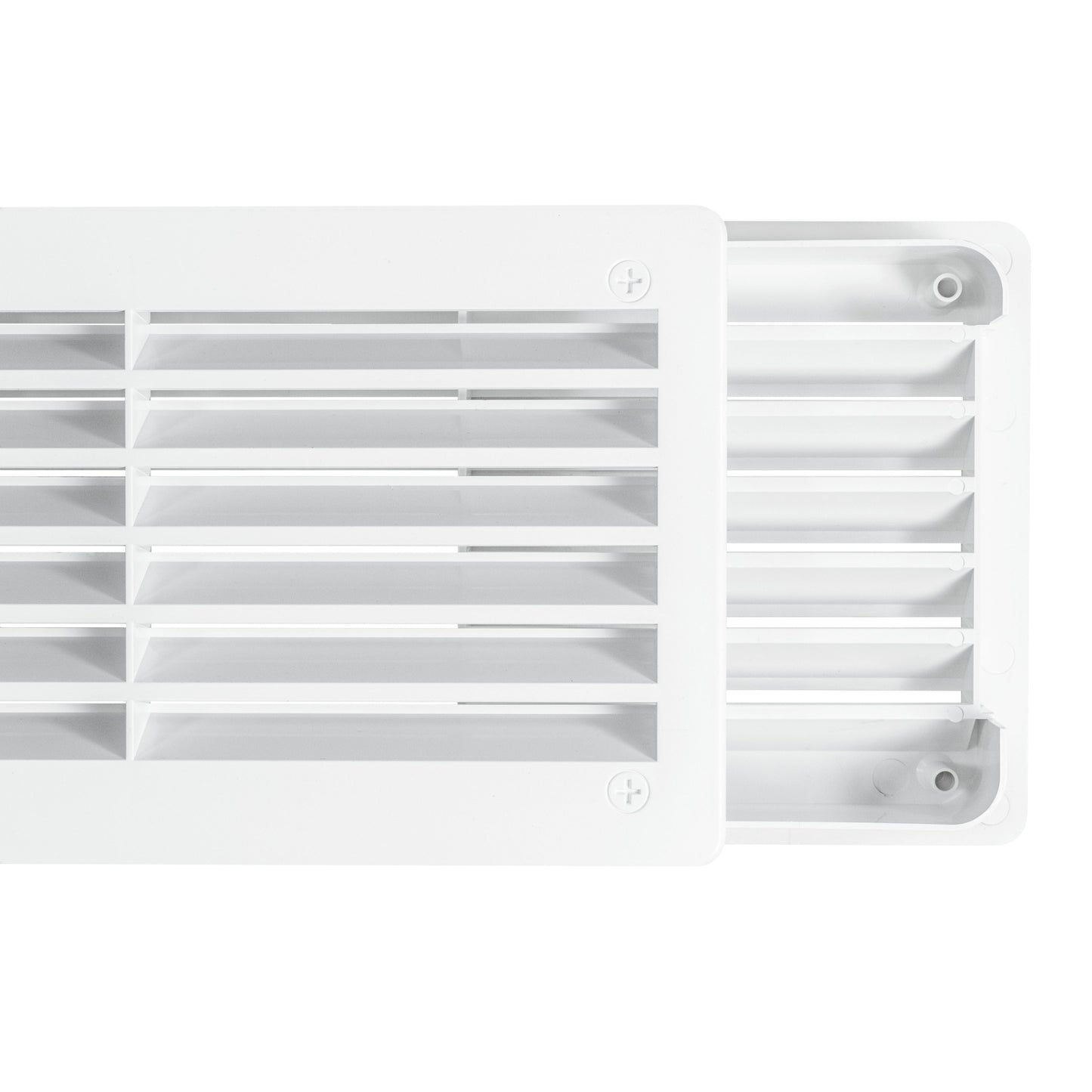 White Rectangle Louvre Door Vent, 90mm x 445mm
