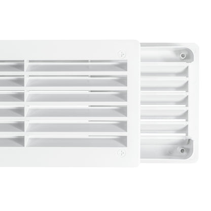 White Rectangle Louvre Door Vent, 90mm x 445mm