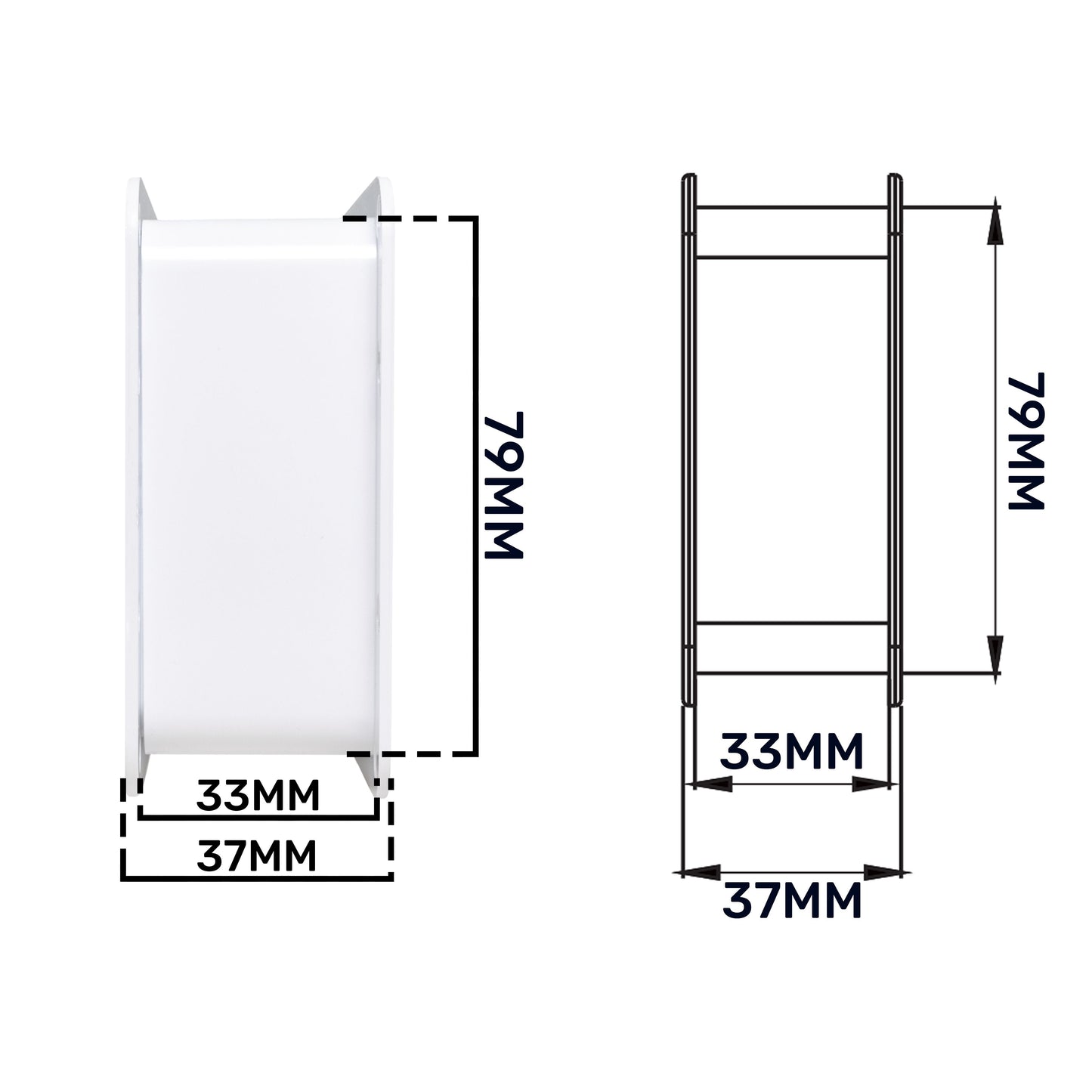 White Rectangle Louvre Door Vent, 70mm x 450mm