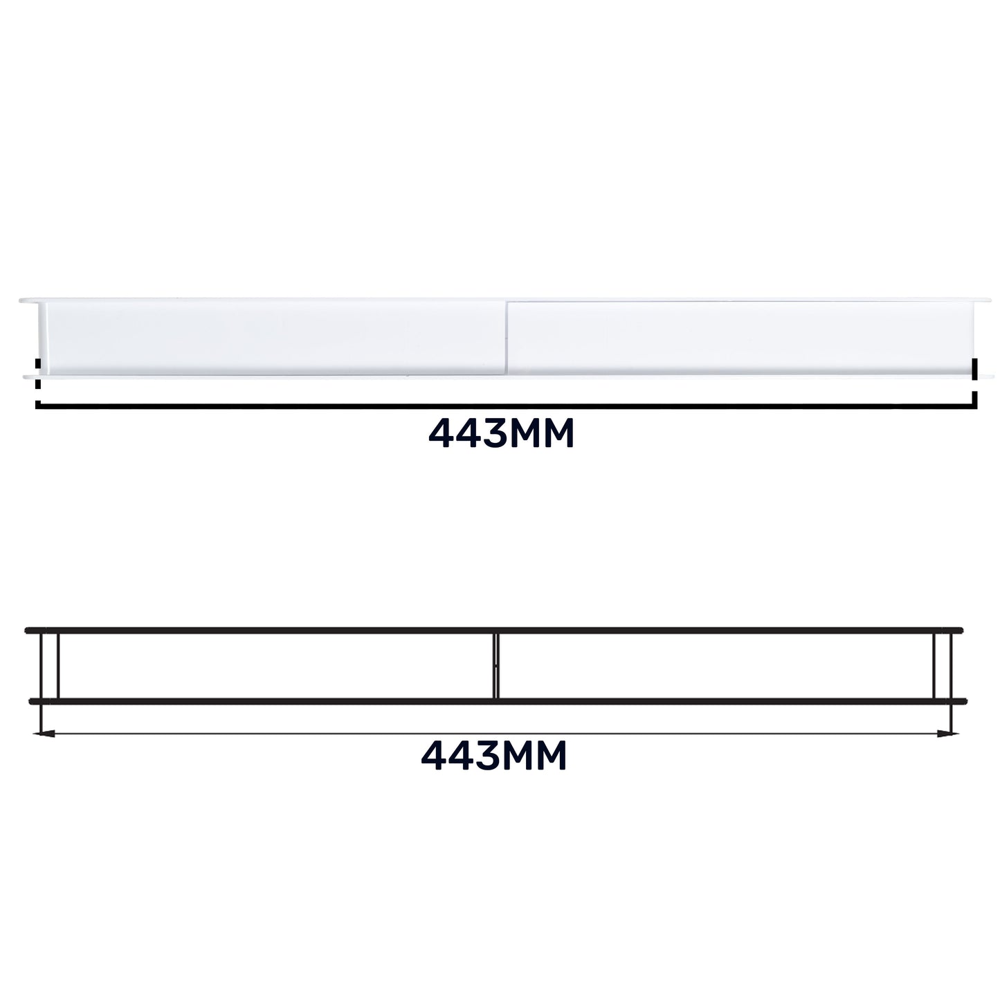 White Rectangle Louvre Door Vent, 70mm x 450mm