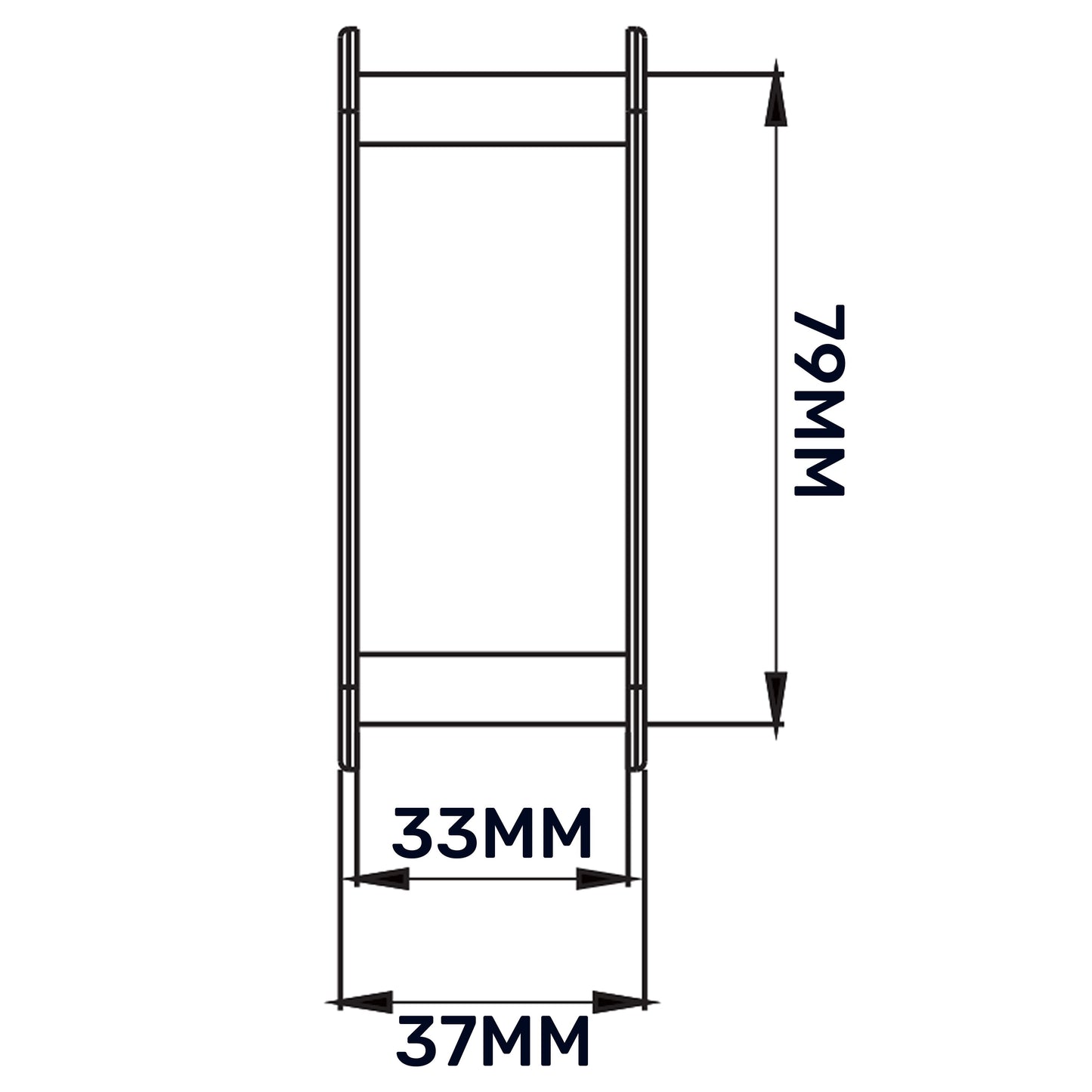 White Rectangle Louvre Door Vent, 70mm x 450mm