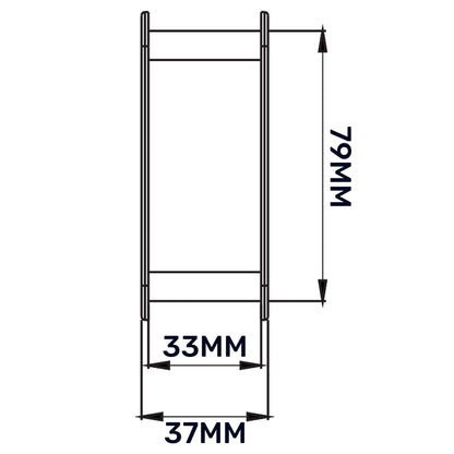 White Rectangle Louvre Door Vent, 70mm x 450mm