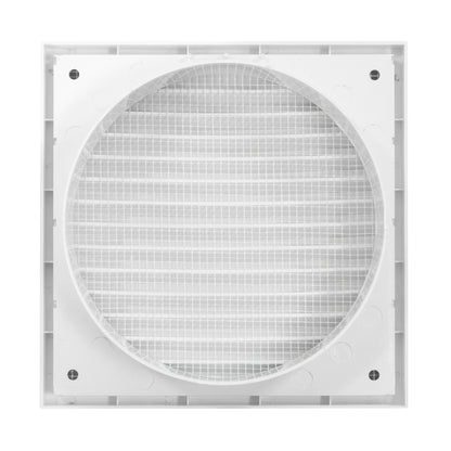 White External Louvre Vent with Fly Screen, 150mm x 150mm