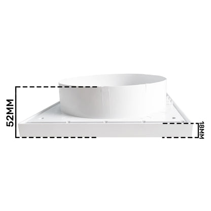 White External Louvre Vent with Fly Screen, 150mm x 150mm