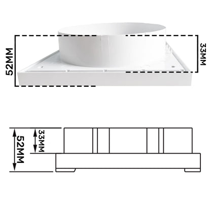 White External Louvre Vent with Fly Screen, 150mm x 150mm