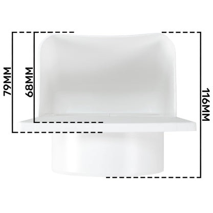 White External Louvre Vent with Hood, 100mm x 100mm
