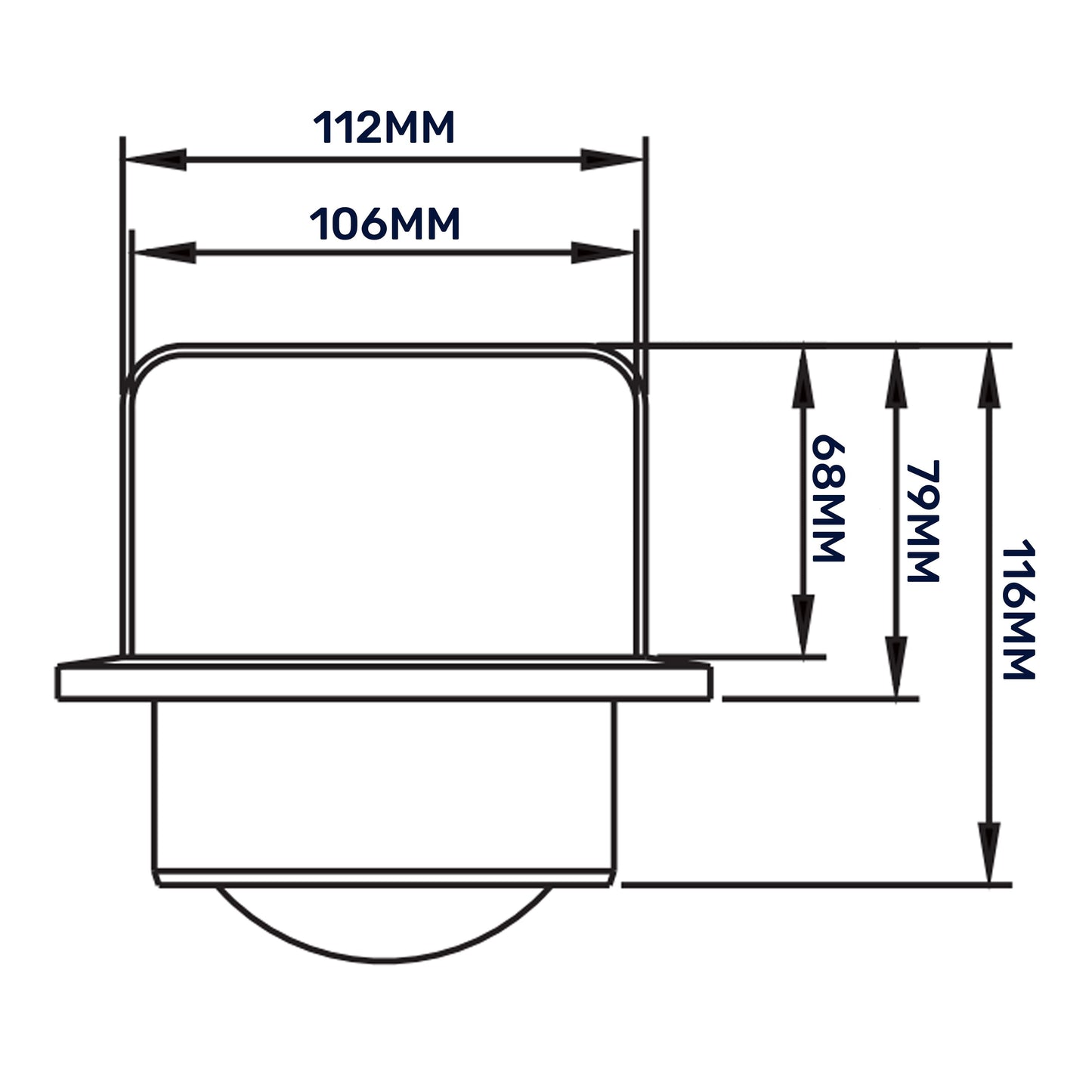 Brown External Louvre Vent with Hood, 100mm x 100mm
