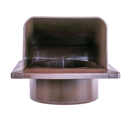 Brown External Louvre Vent with Hood, 100mm x 100mm