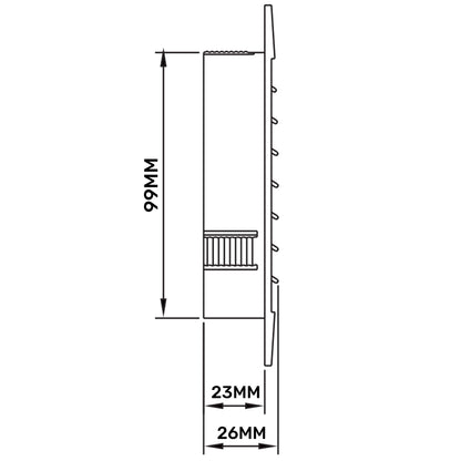 White Round Louvre Vent with Fly Mesh, 100mm
