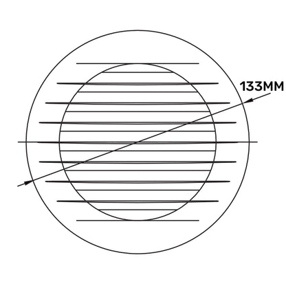 White Round Louvre Vent with Fly Mesh, 100mm