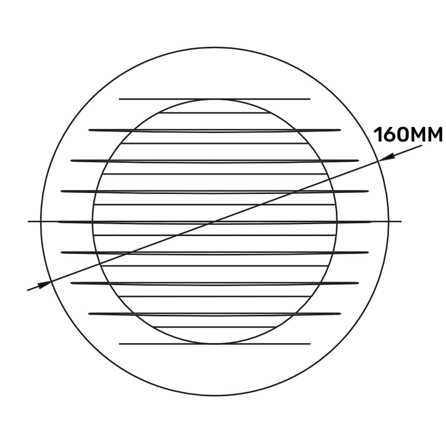 White Round Louvre Vent with Fly Mesh, 125mm