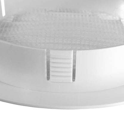 White Round Louvre Vent with Fly Mesh, 125mm