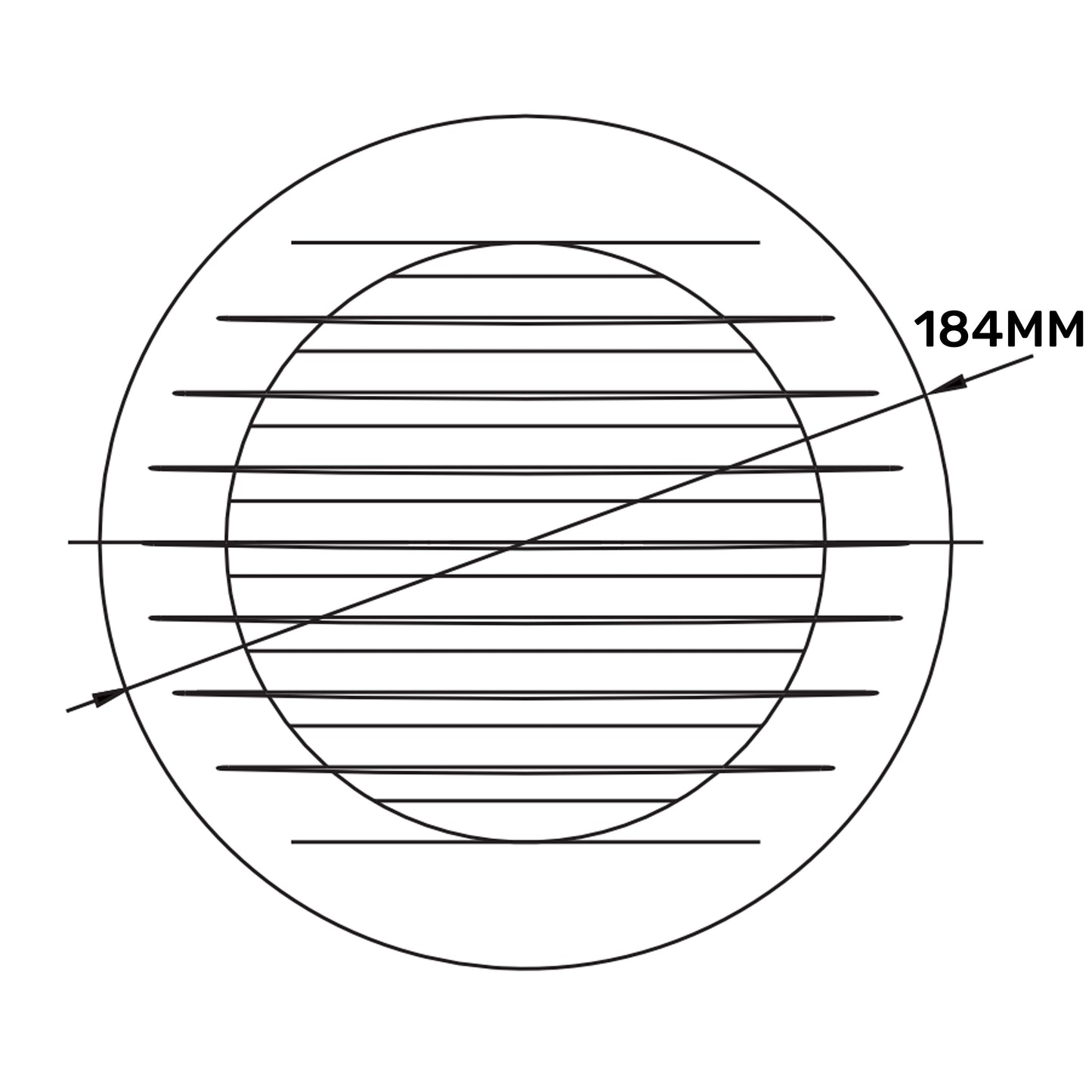 White Round Louvre Vent with Fly Mesh, 150mm