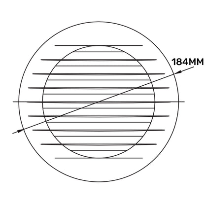 White Round Louvre Vent with Fly Mesh, 150mm