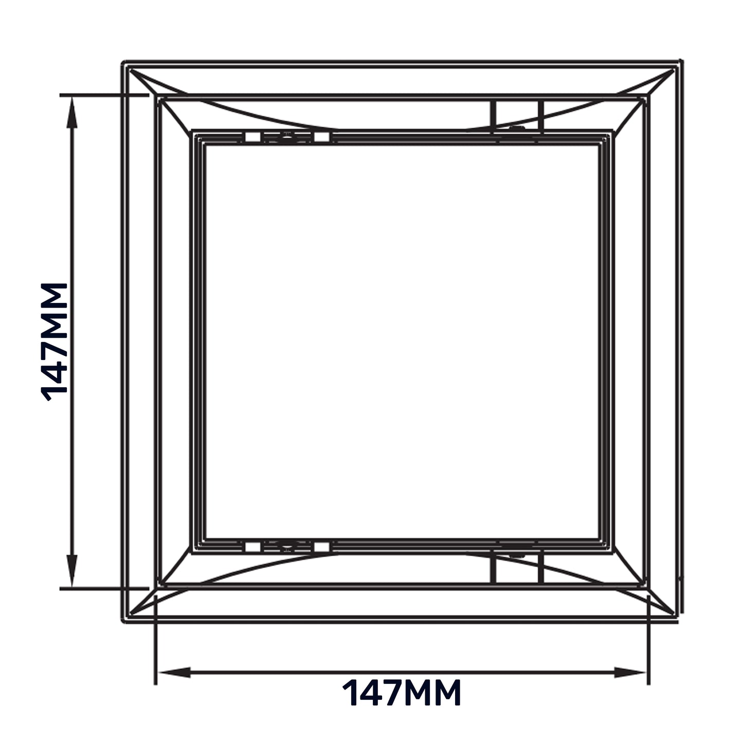 White Access Panel Service Door, 150mm x 150mm