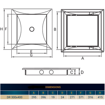 White Access Panel Service Door, 300mm x 400mm