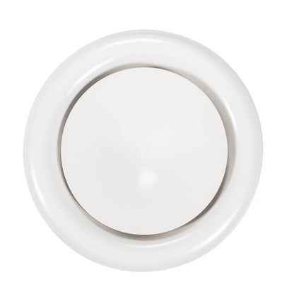 White Metal Anemostat Intake Ceiling Valve, 125mm