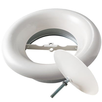 White Metal Anemostat Intake Ceiling Valve, 125mm