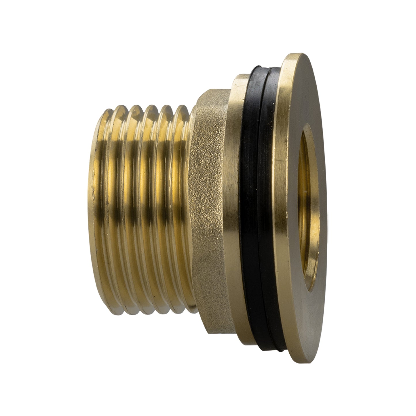 Brass Water Butt Tank Adapter, 1" BSPM to 3/4" BSPF