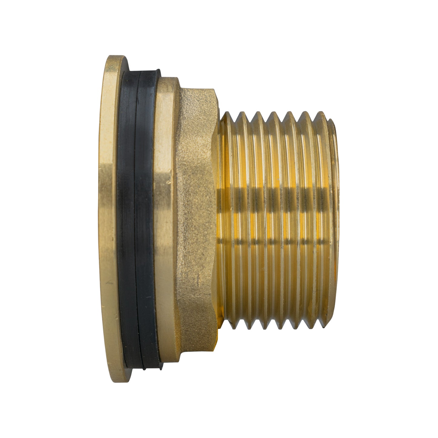 Brass Water Butt Tank Adapter, 1" BSPM to 3/4" BSPF