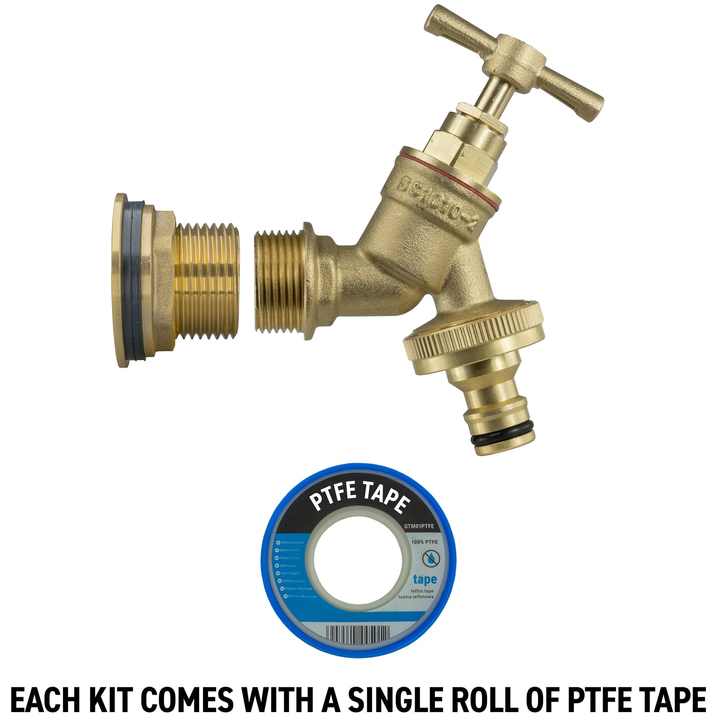 Full Brass Water Butt Adapter & Quick Connect Tap Kit