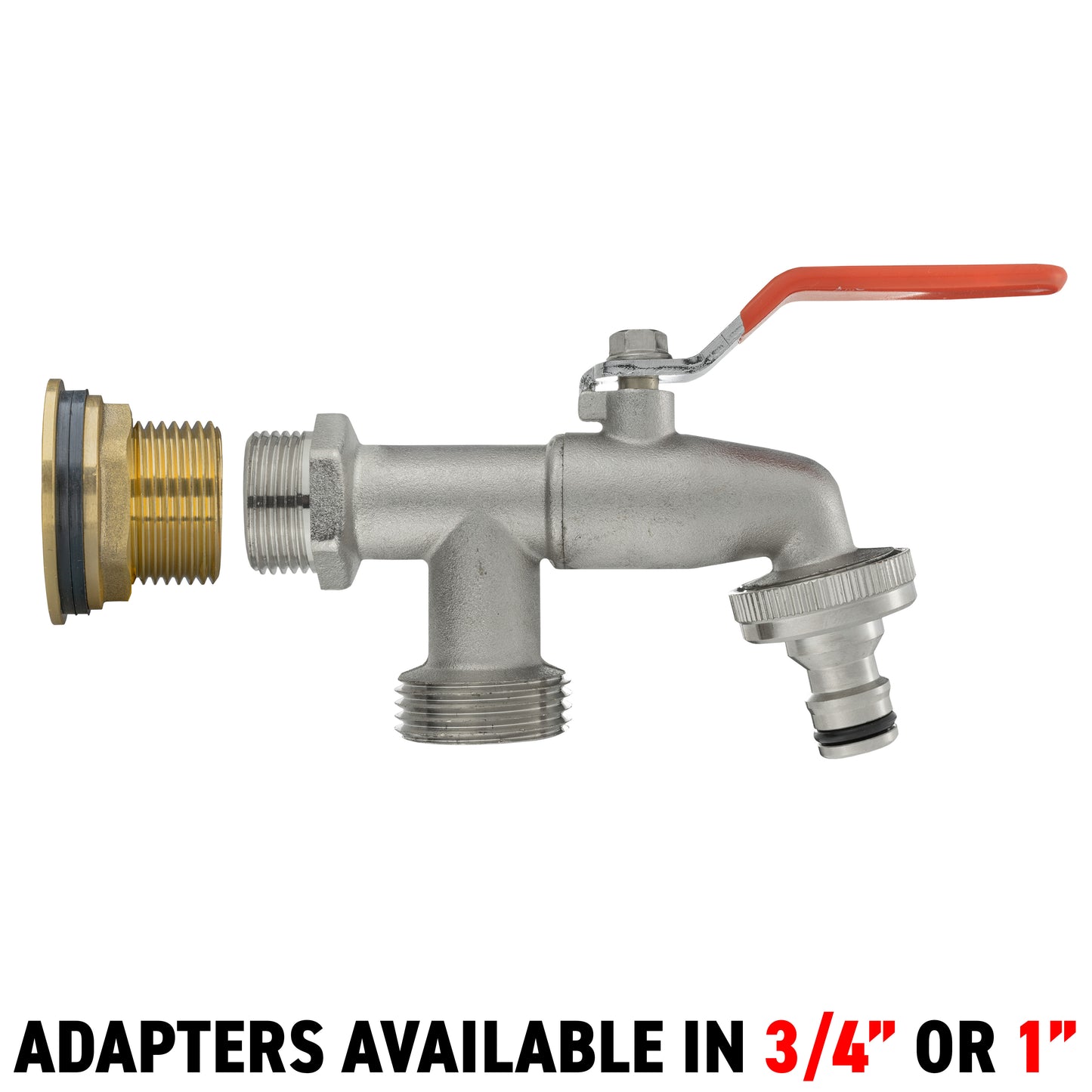 Brass Water Butt Adapter & Double Outlet Lever Tap