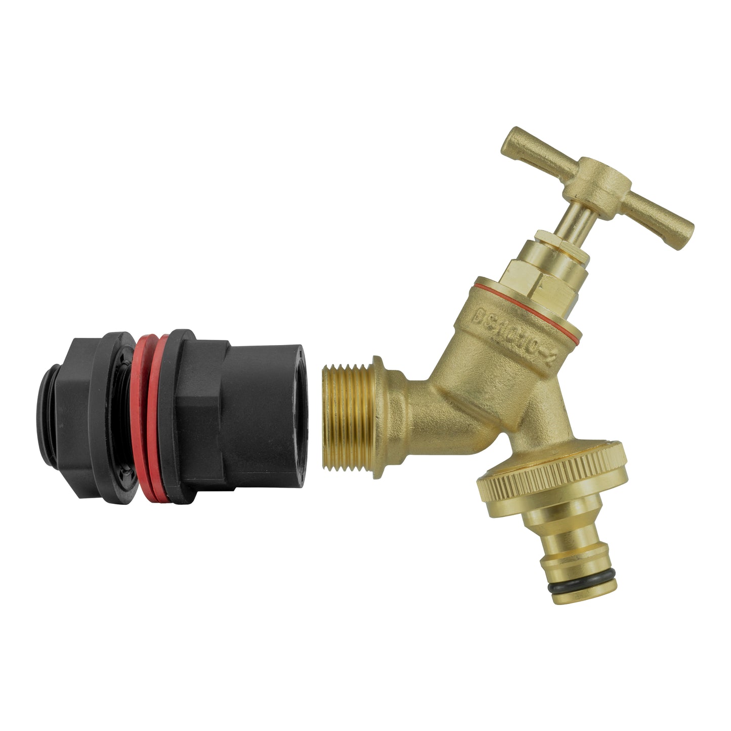 Water Butt Adapter + Quick Connect Brass Tap