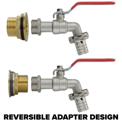 Brass Water Butt Adapter & Barbed Lever Tap