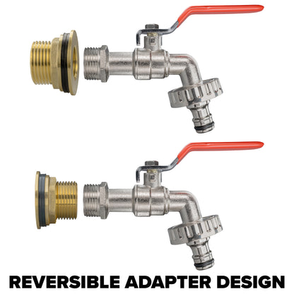 Brass Water Butt Adapter & Quick Connect Lever Tap