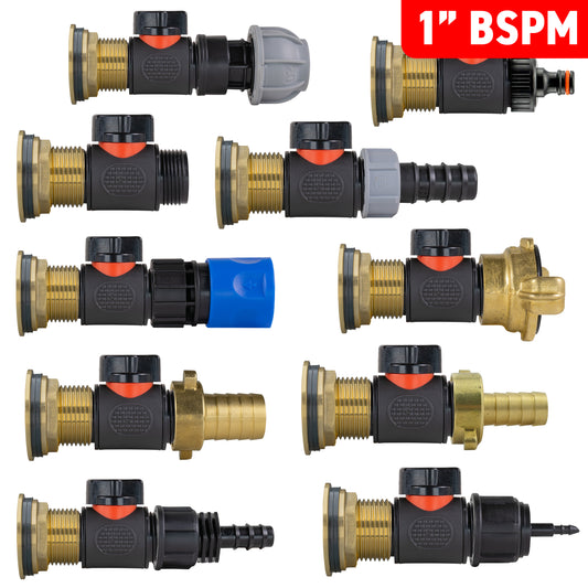 Brass Water Butt Adapter & PVC Valve Kits