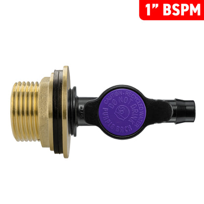 Brass Water Butt Adapter + 13mm Irrigation Valve