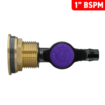 Brass Water Butt Adapter + 13mm Irrigation Valve