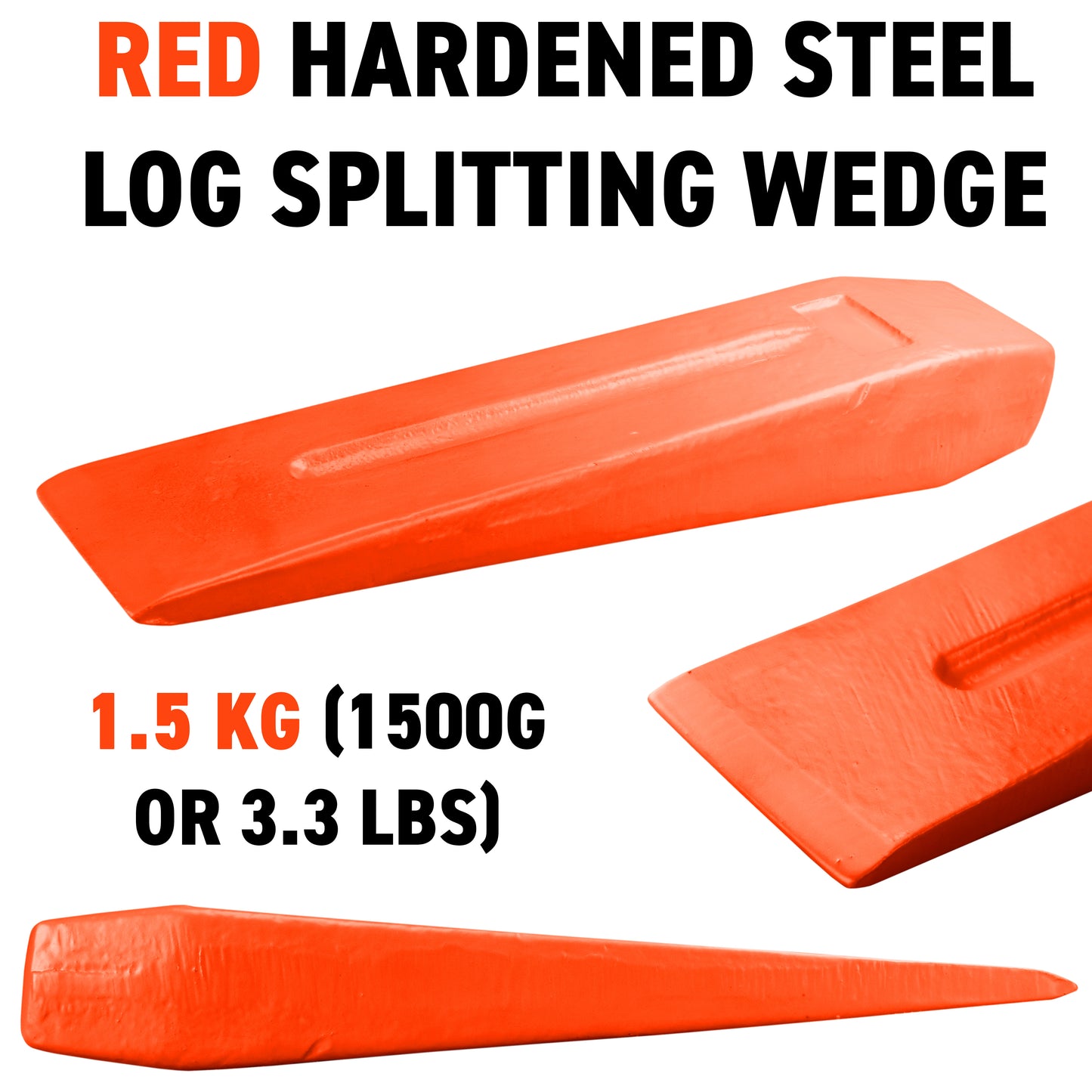 Red 1.5KG Wood Log Splitting Wedge