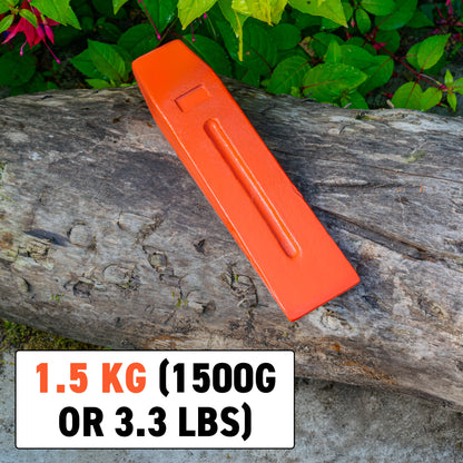 Red Hardened Steel Wood Log Splitting Wedge