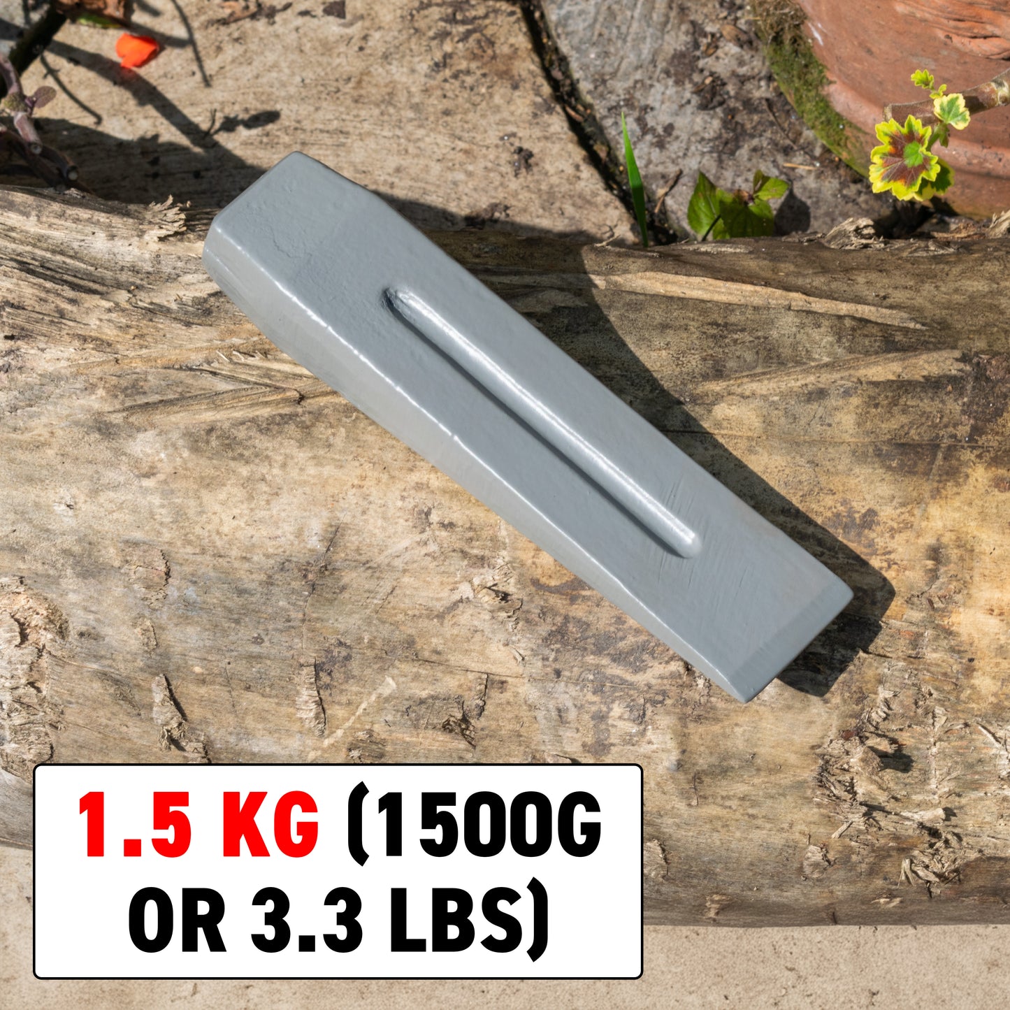 Grey Hardened Steel Wood Log Splitting Wedge