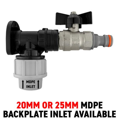 MDPE Wall Backplate + Quick Connector Valve